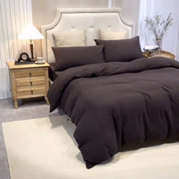 Pure Era - Jersey Duvet Cover Set - Heathered Walnut Brown