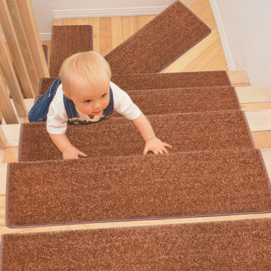 Pure Era - Non-slip Tape Free Bullnose Carpet Stair Treads Pet Friendly Peel and stick 