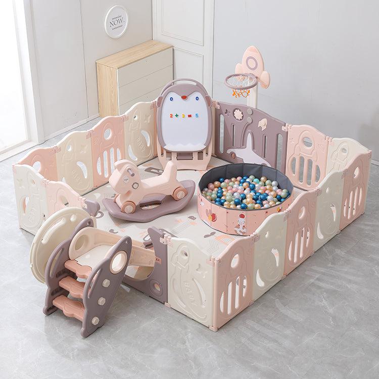 Foldable Baby Playpen with Toys Game Fence