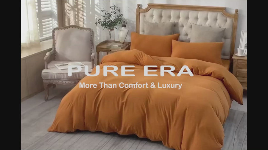 Pure Era | Jersey Duvet Cover Set - Burnt Orange