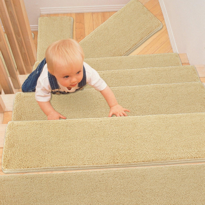 Pure Era - Non-slip Tape Free Bullnose Carpet Stair Treads Pet Friendly Peel and Stick 