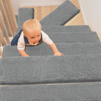 Pure Era - Non-slip Tape Free Bullnose Carpet Stair Treads Pet Friendly Peel and Stick