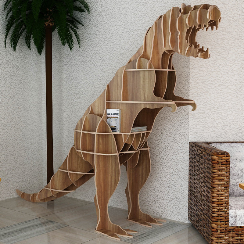 Kids Creative Dinosaur Bookshelf Locker Wooden