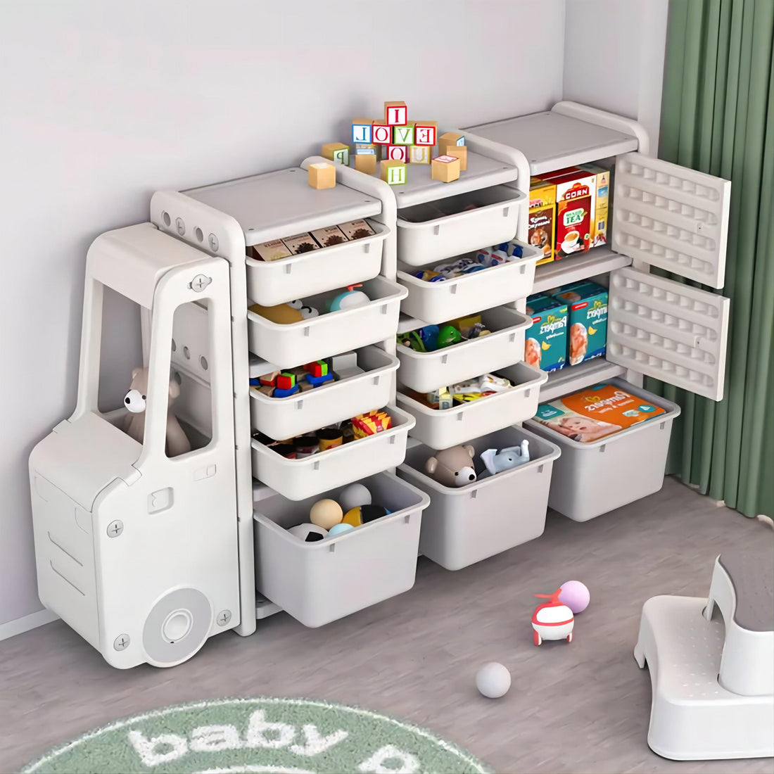 Kids Cabinet Toys Storage Organizer - Truck