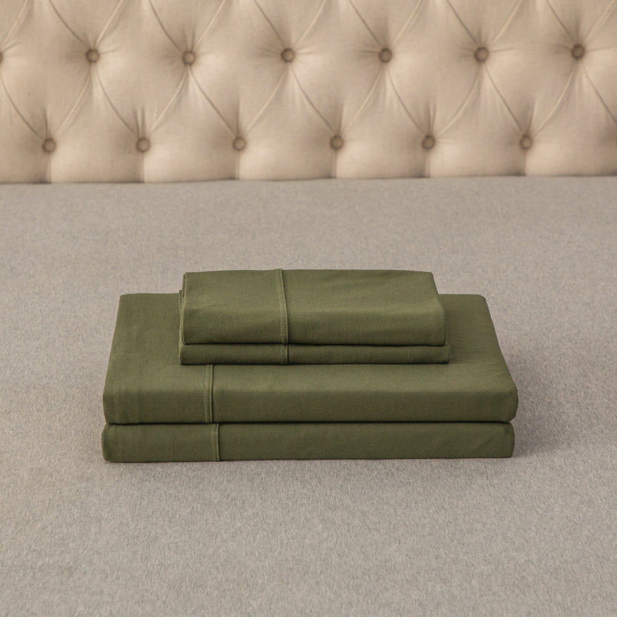 Jersey Knit Sheet Set - Olive Green