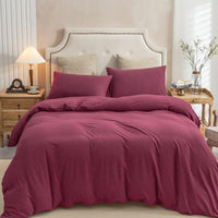 Pure Era | Jersey Duvet Cover Set - Burgundy Red