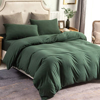 Pure Era | Jersey Duvet Cover Set - Forest Green