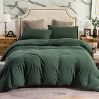 Pure Era | Jersey Duvet Cover Set - Forest Green