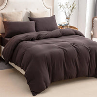 Pure Era - Jersey Duvet Cover Set - Heathered Walnut Brown