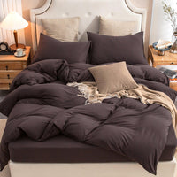 Pure Era - Jersey Duvet Cover Set - Heathered Walnut Brown