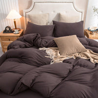 Pure Era - Jersey Duvet Cover Set - Heathered Walnut Brown