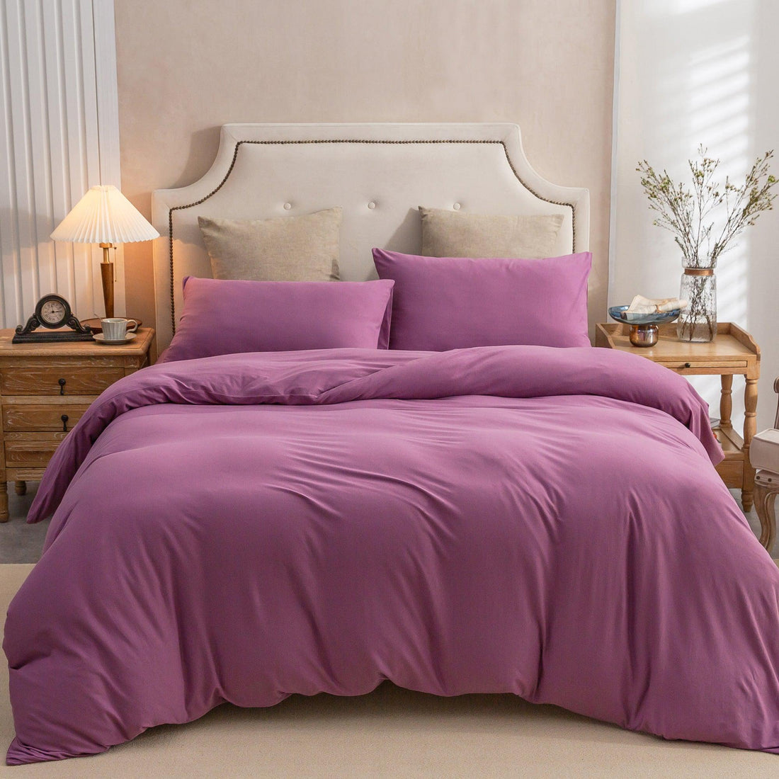 Pure Era - Jersey Duvet Cover Set - Solid Mauve