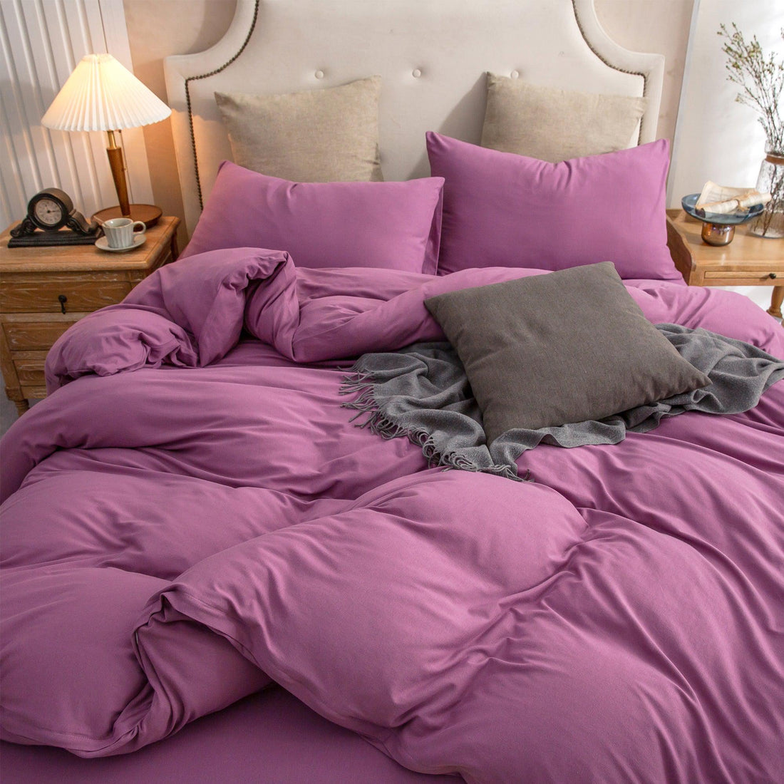 Pure Era - Jersey Duvet Cover Set - Solid Mauve