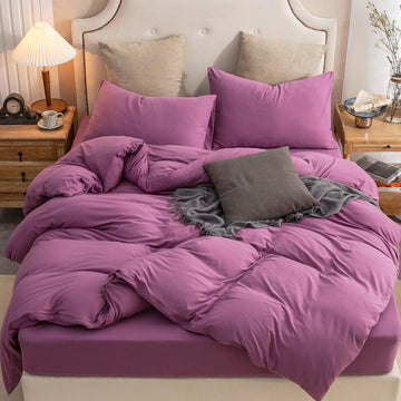 Pure Era - Jersey Duvet Cover Set - Solid Mauve