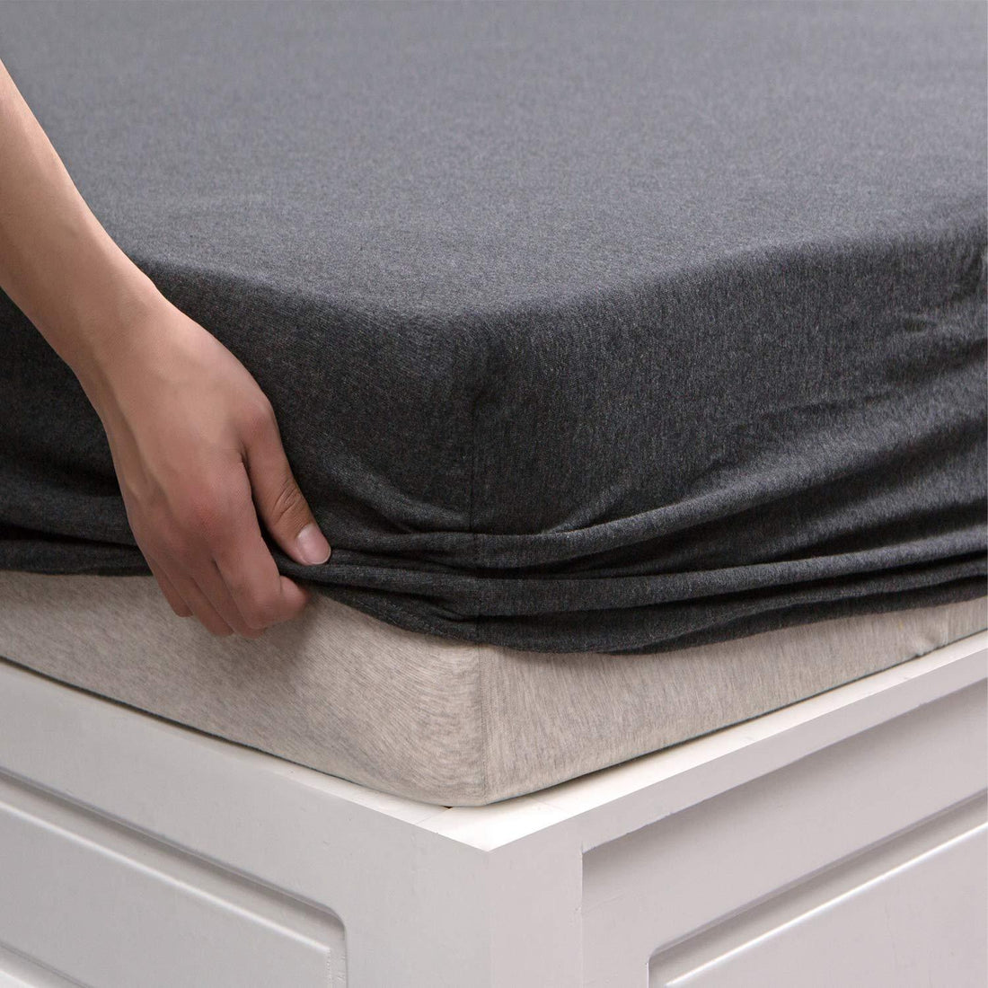 PURE ERA Jersey Knit Fitted Bottom Sheet - Extra Deep Pocket