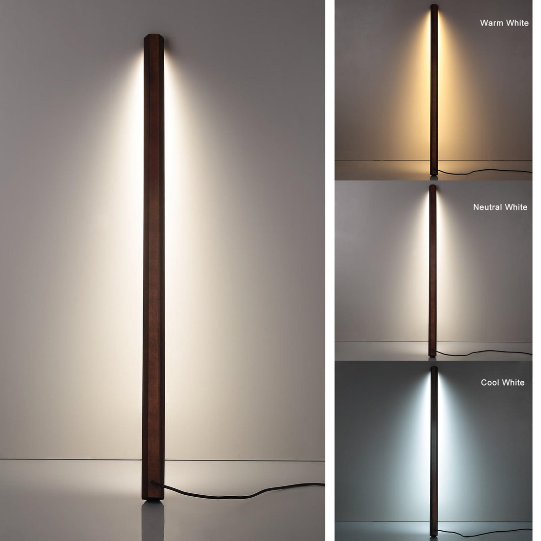 LED Floor Lamp - Solid Oak Wood