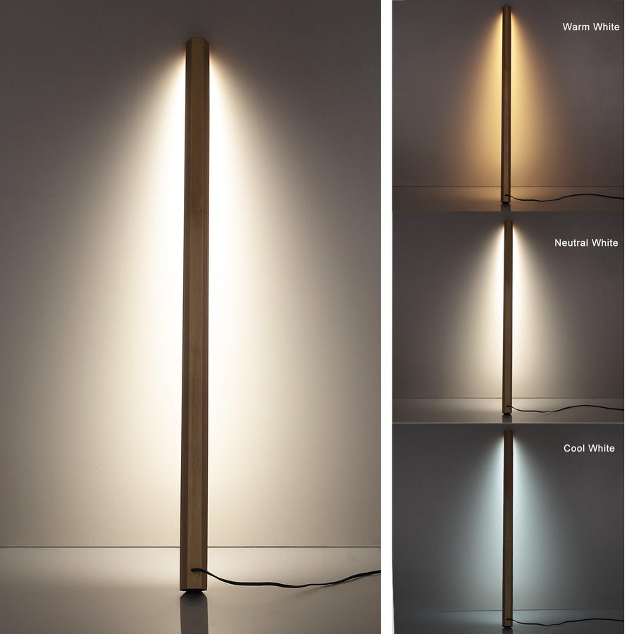 LED Floor Lamp - Solid Oak Wood