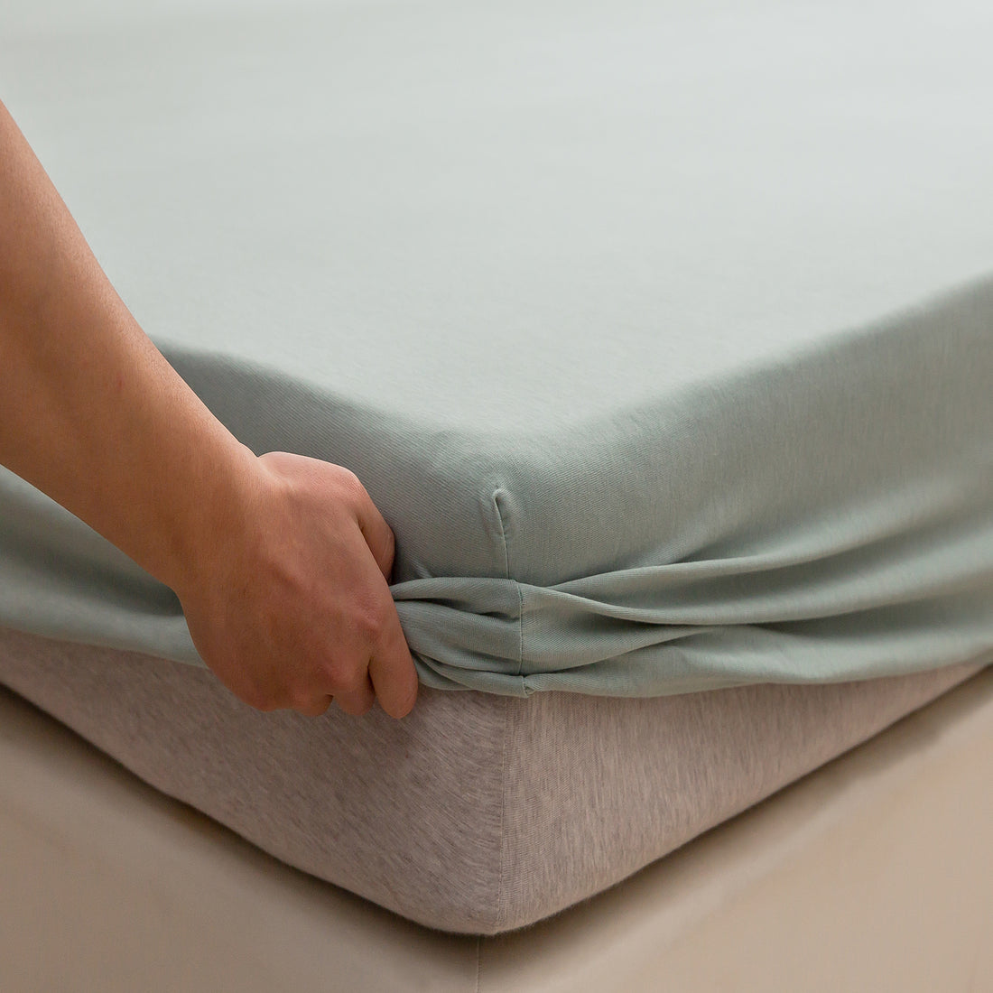 Jersey Fitted Bottom Sheet - Sage Green