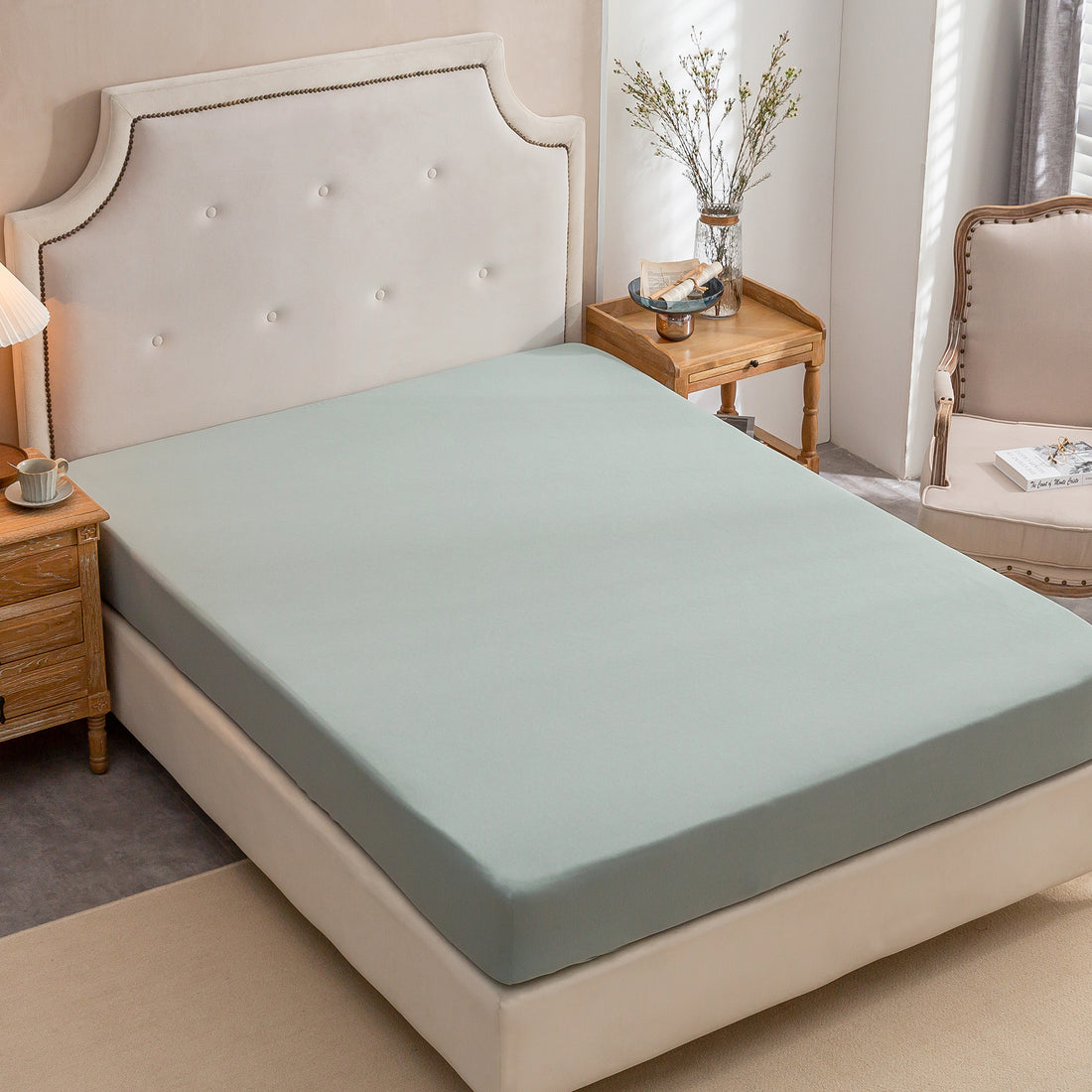 Jersey Fitted Bottom Sheet - Sage Green