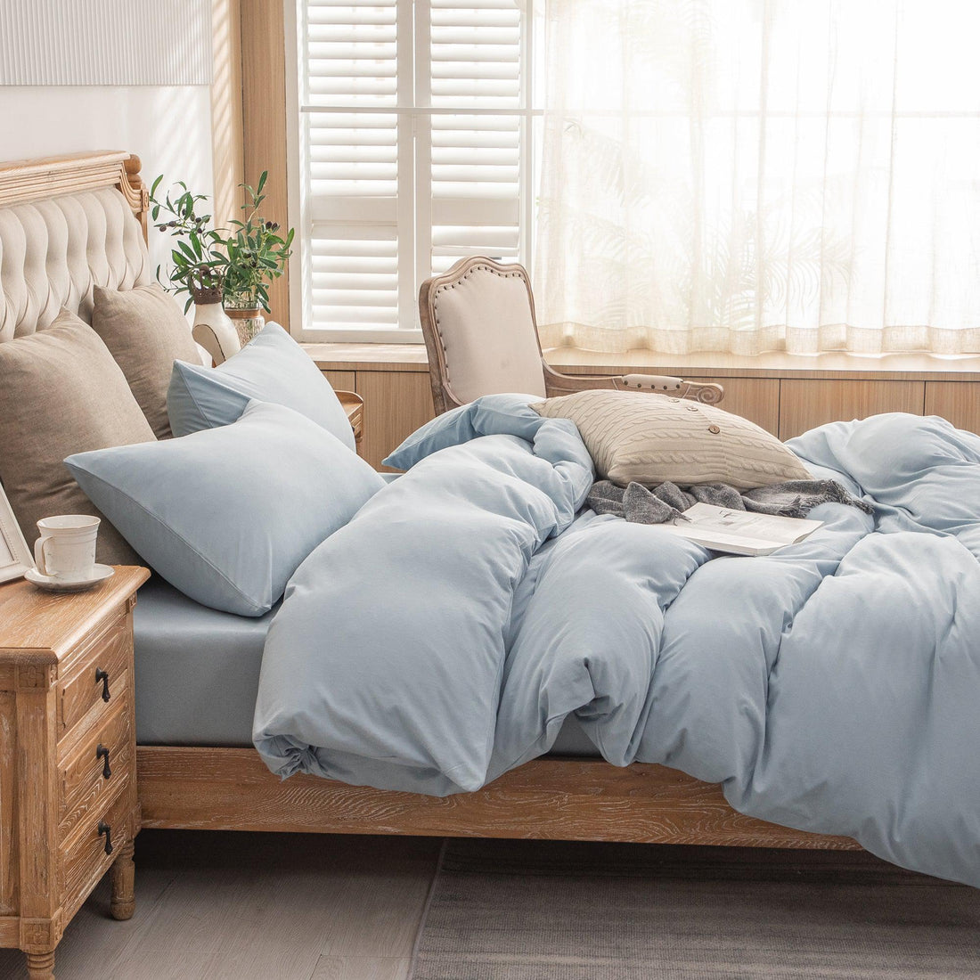 PURE ERA - Jersey Duvet Cover Set - 100% T-shirt Cotton