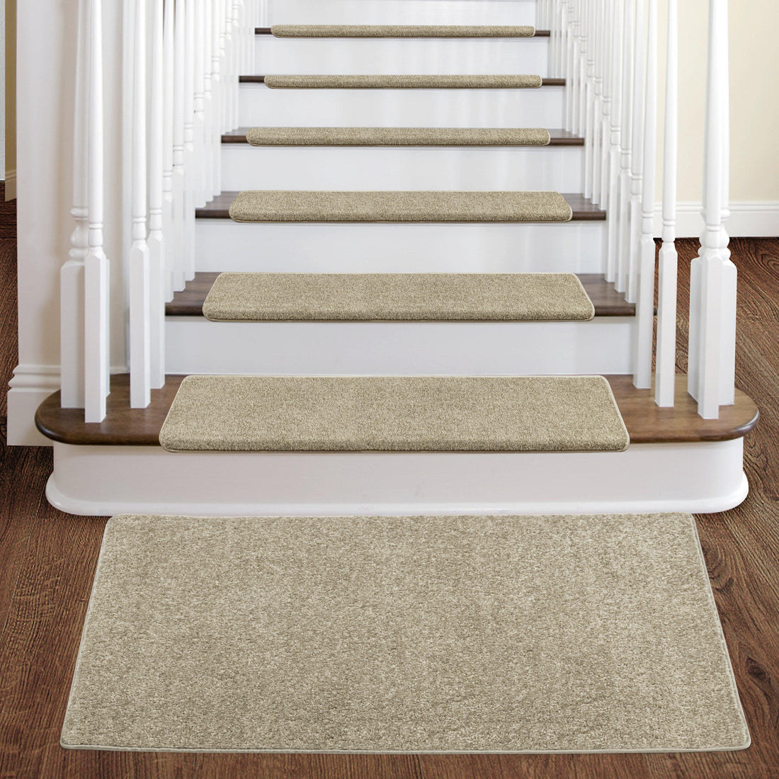 Pure Era Bullnose Carpet Stair Treads Non-slip Tape Free Pet Friendly Indoor Stair Protectors 