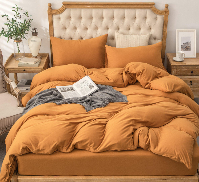 T-shirt Cotton Jersey Duvet Cover Set - Burnt Orange - Pure Era