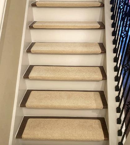 Pure Era - Non-slip Tape Free Bullnose Carpet Stair Treads Pet Friendly Peel and stick 