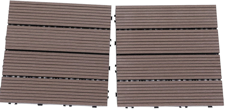 Pure Era - Interlocking Patio Tiles Wooden Deck Tiles - Brown