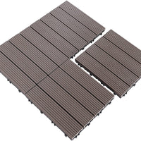 Pure Era - Interlocking Patio Tiles Wooden Deck Tiles - Brown