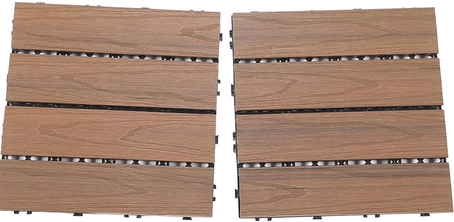Pure Era - Interlocking Patio Tiles Composite Deck Tiles - Light Brown