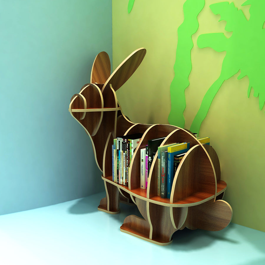 Kids Creative Rabbits Bookshelf Locker Wooden