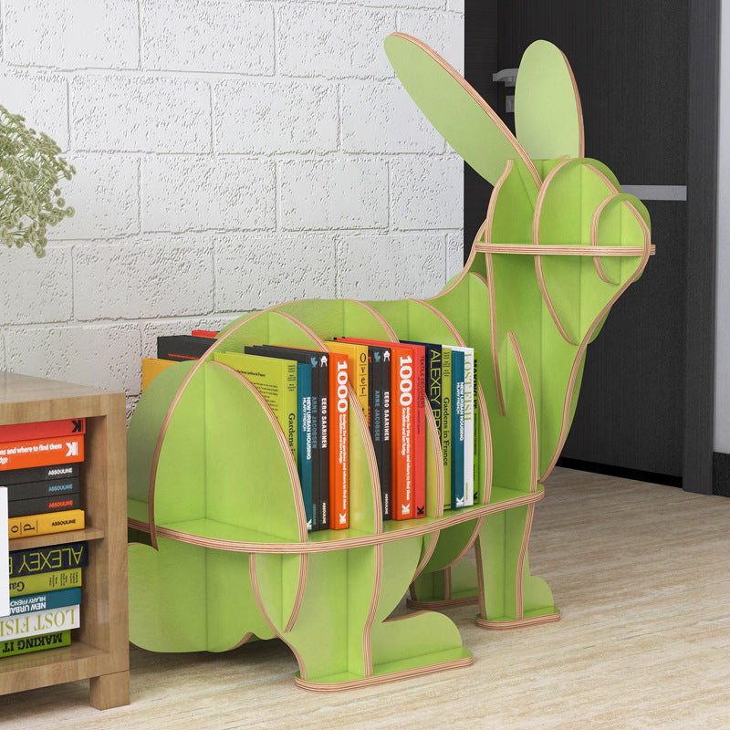 Kids Creative Rabbits Bookshelf Locker Wooden