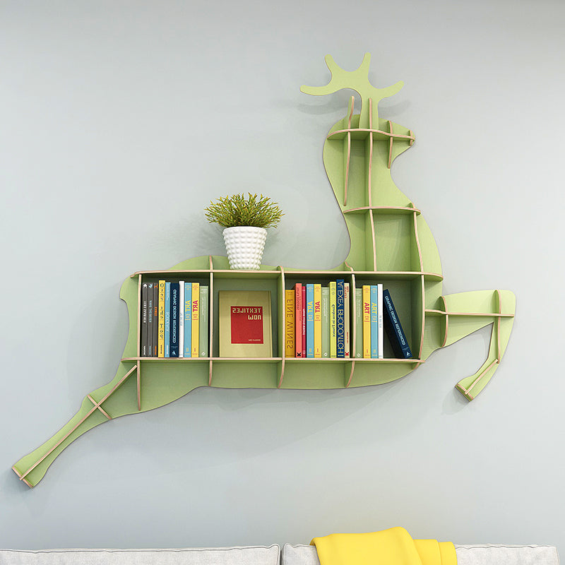 Kids Creative Deer Bookshelf Locker Wall-mounted Wooden