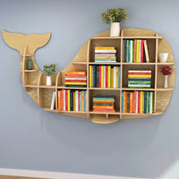 Kids Creative Dolphin & Whale Bookshelf Locker Wooden