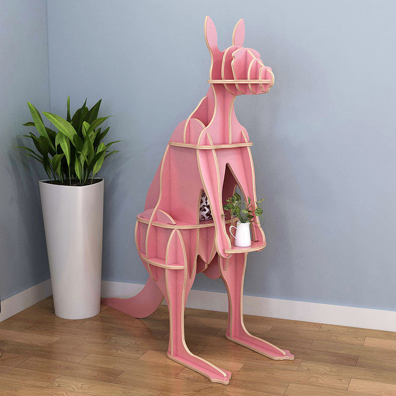 Kids Creative Goat & Kangaroo Bookshelf Locker Wooden