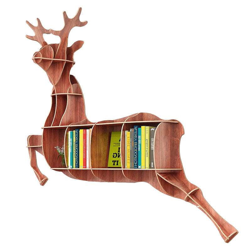 Kids Creative Deer Bookshelf Locker Wall-mounted Wooden