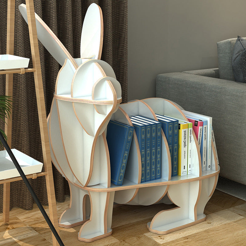 Kids Creative Rabbits Bookshelf Locker Wooden