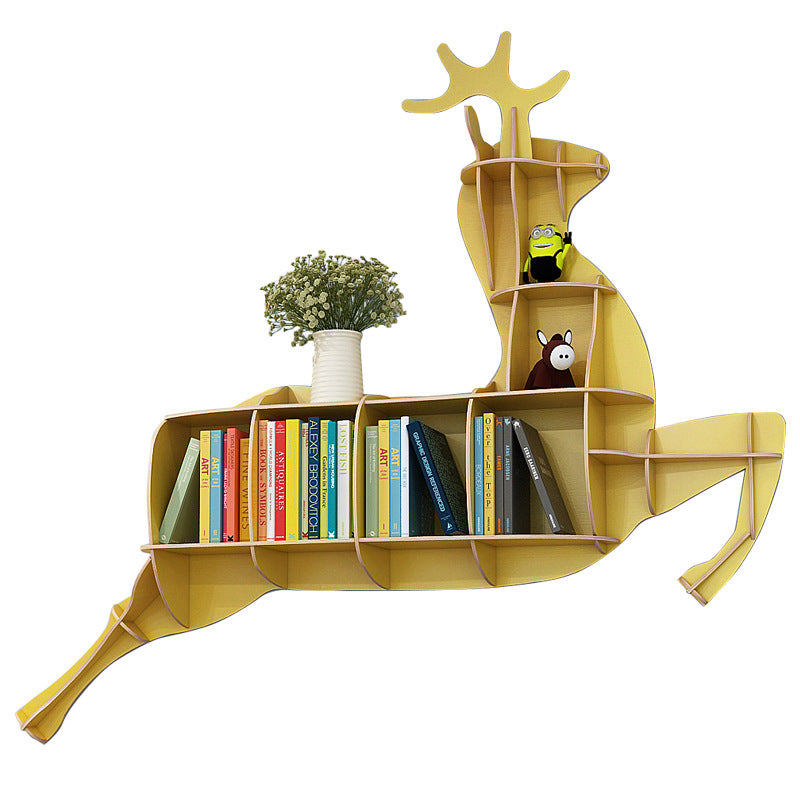 Kids Creative Deer Bookshelf Locker Wall-mounted Wooden